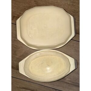 Tupperware Ultra 21 Ovenware Set 2 Casserole Dishes with Lids Cream 1647 1648